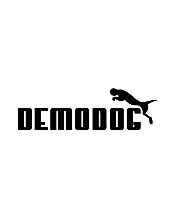 demodog logo black model alb pe tricou