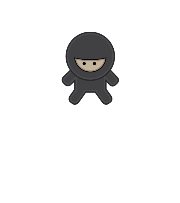 ninja model alb pe tricou