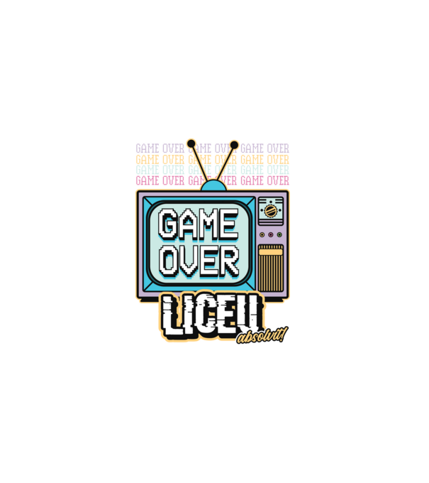 Absolvire retro liceu model negru pe tricou