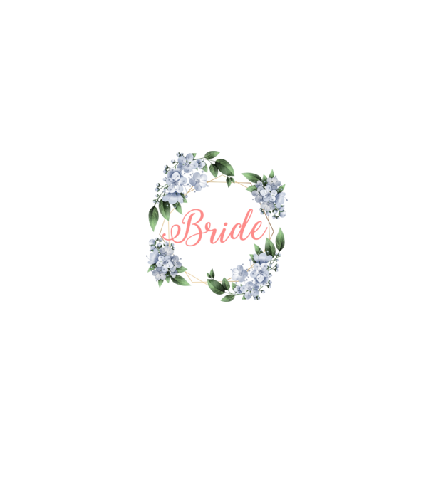 BRIDE blue floral model alb/roșu pe tricou