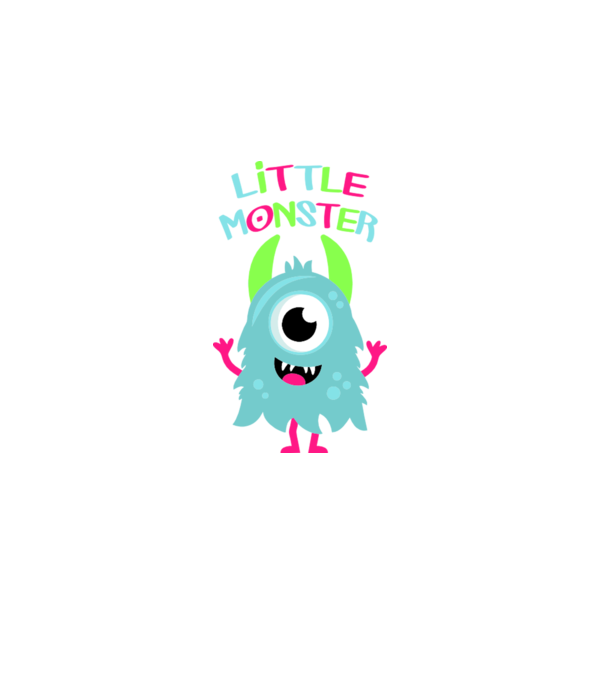 Little monster model alb pe tricou