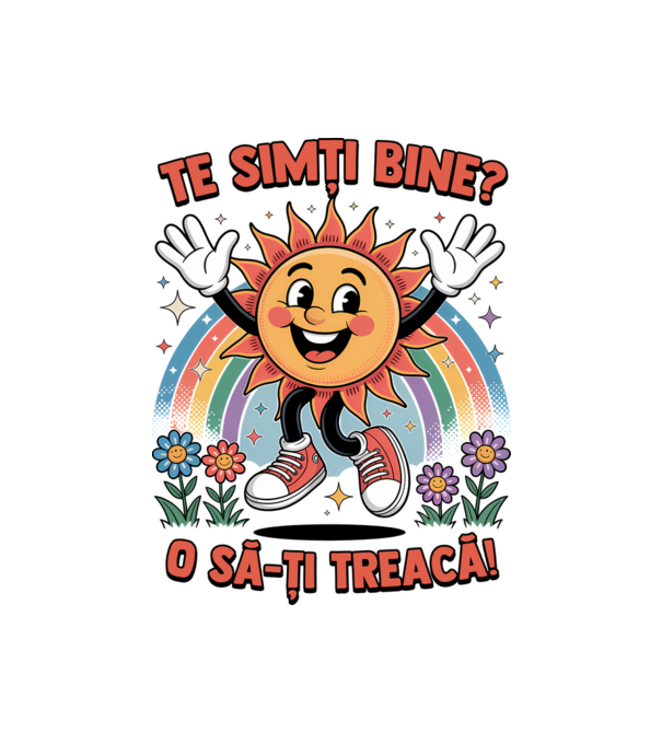 Te simți bine? model alb pe tricou