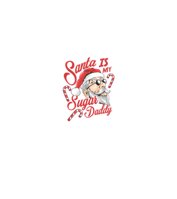 Santa is my sugar daddy model negru pe tricou