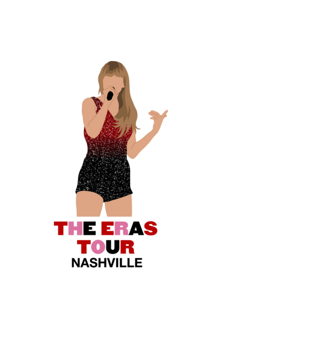 Taylor Swift The Eras Tour Nashville model negru pe tricou