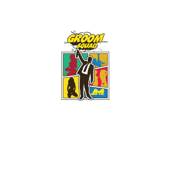 Comic Groom Squad model albastru jeanși pe tricou