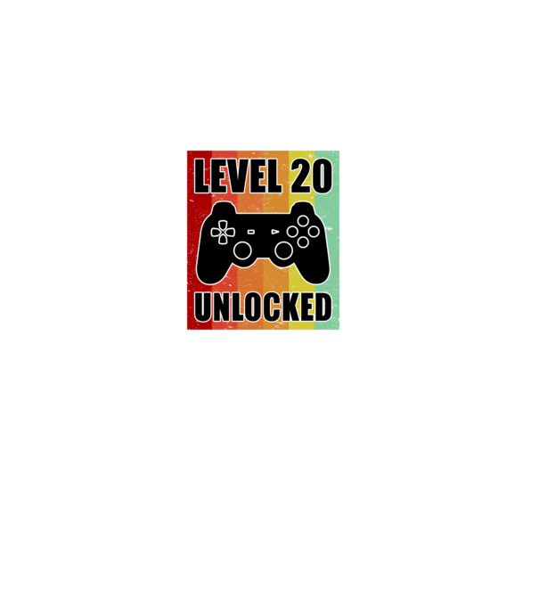 level 20 unlocked retro gamer model alb pe tricou