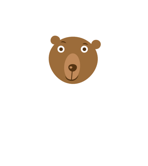 Bear Face model alb pe tricou