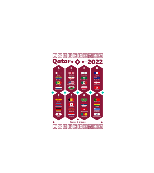 Qatar 2022 teams - groups white model alb pe tricou