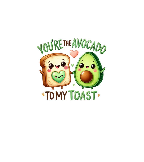Avocado to my Toast model alb pe tricou