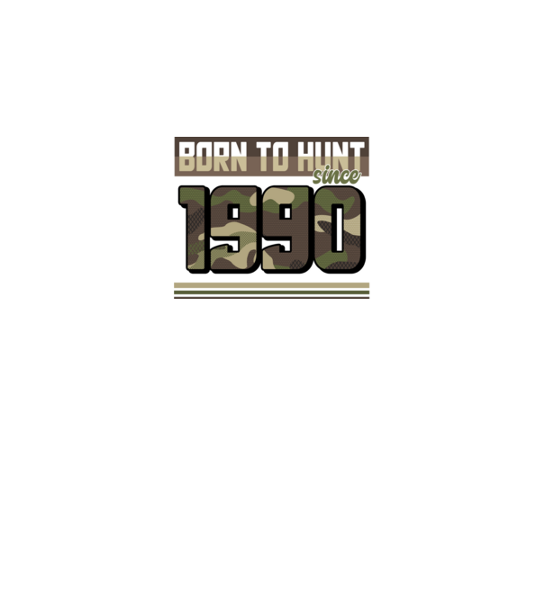 Born to hunt since 1990 model negru pe tricou