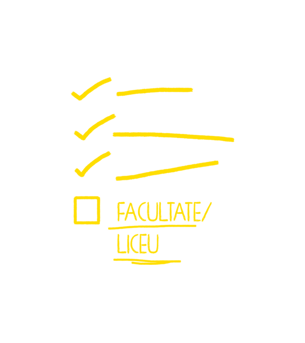 Cheklist educație - Gimnaziu negru model nisipiu pe tricou