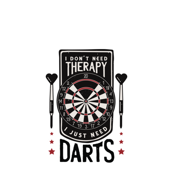 Darts Therapy model alb pe tricou