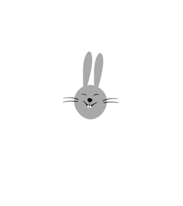 rabbit model alb pe tricou
