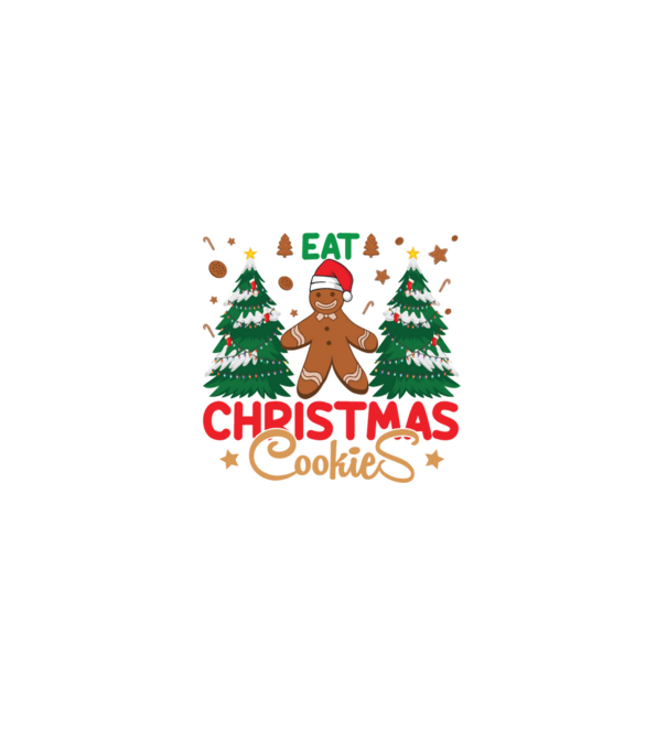 Life is short - eat christmas cookies model negru pe tricou