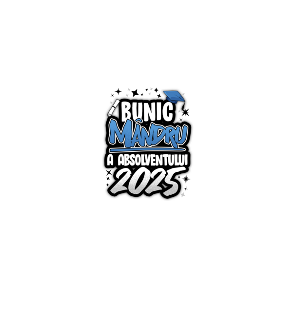 Bunic MÂNDRU a absolventului model alb/roșu pe tricou