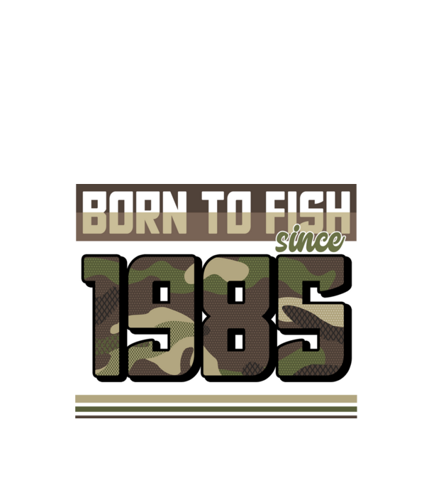 Born to fish since 1985 model negru pe tricou