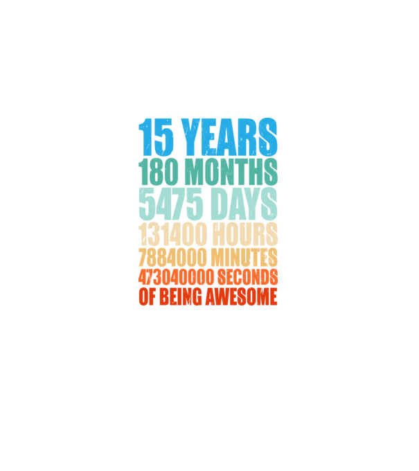15 years of being awesome model negru pe tricou