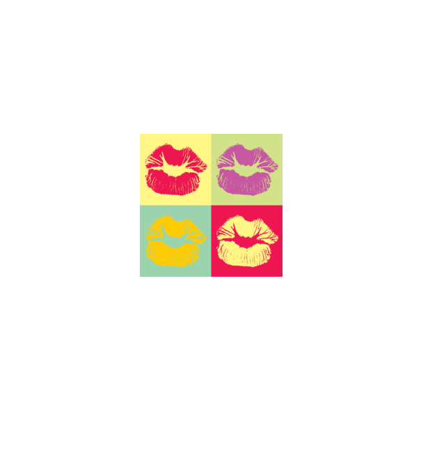 Pop Art Kiss model gri pe tricou