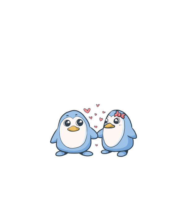 PINGUIN ÎNDRĂGOSTIT 2 model alb pe tricou