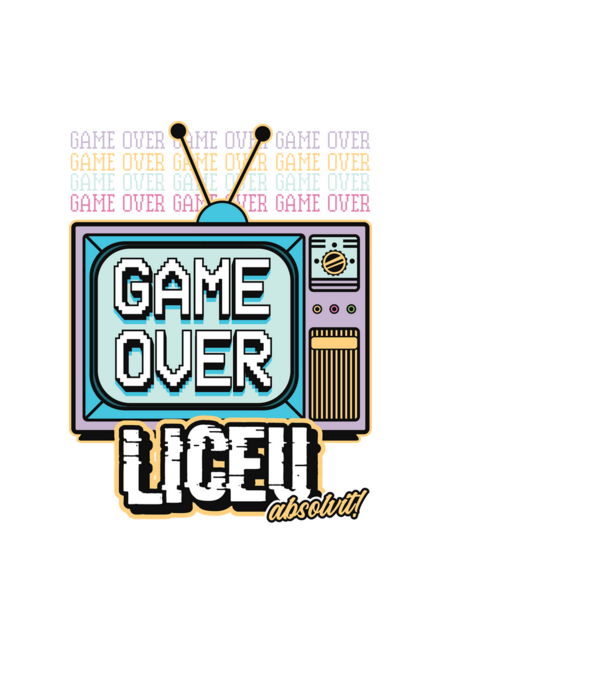 Absolvire retro liceu model negru pe tricou