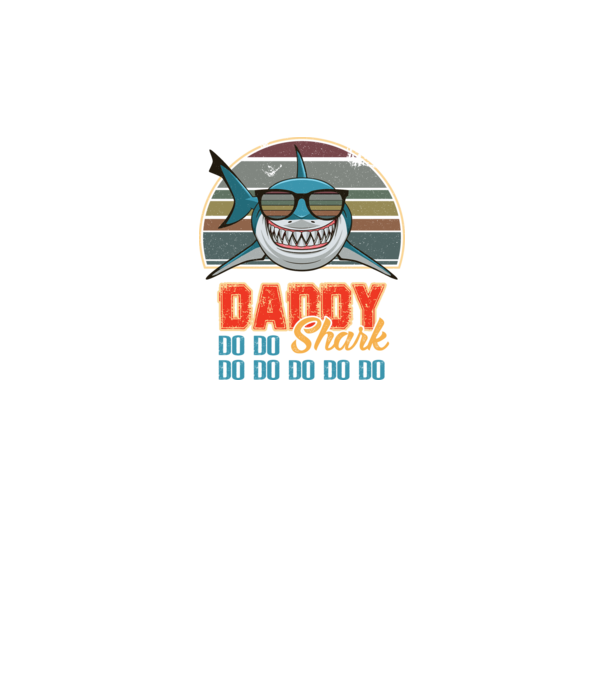 Daddy shark v2 model negru pe tricou