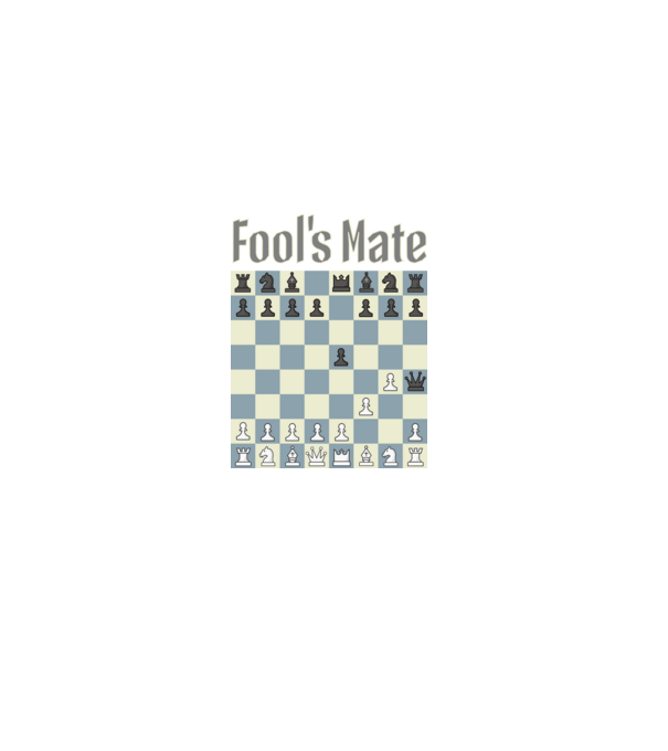 fool's mate model negru pe tricou