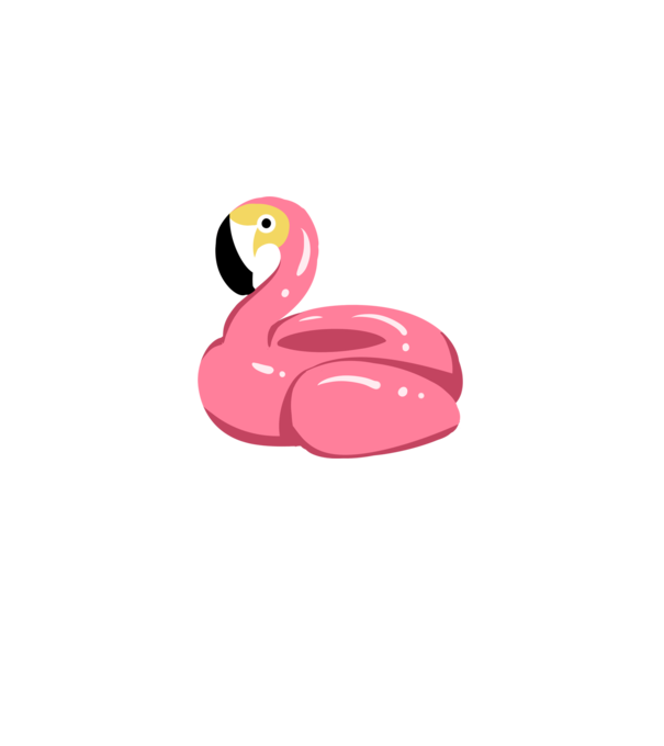 Flamingo colac de înot model alb pe tricou