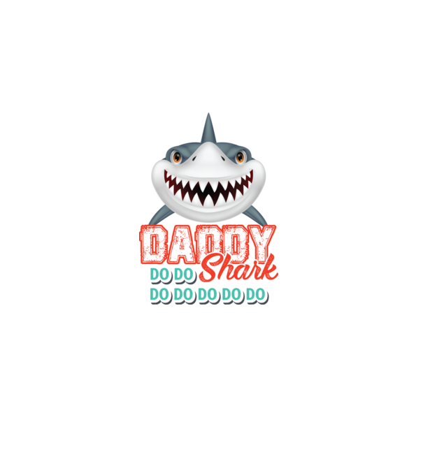 Daddy shark model alb pe tricou