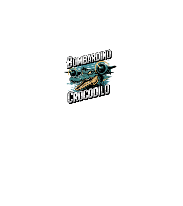 Bombardino Crocodilo 2 model negru pe tricou
