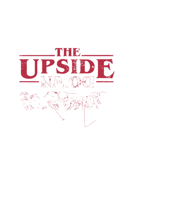 the upside down logo model negru pe tricou