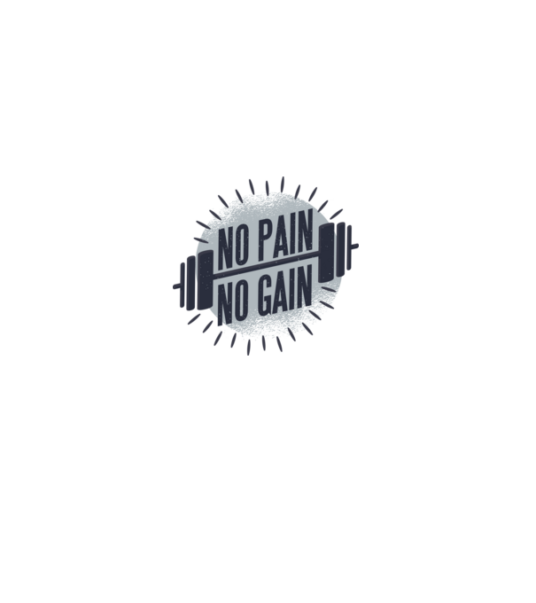 No pain no gain round model negru pe tricou