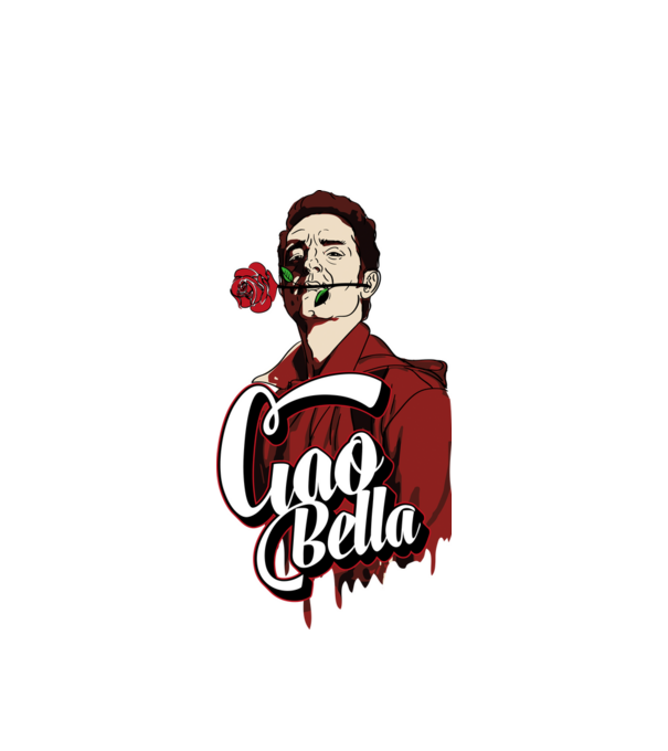 ciao bella berlin rose model alb pe tricou