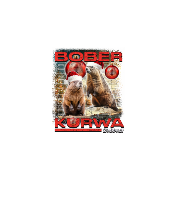 Bober kurwa christmas universe model negru pe tricou