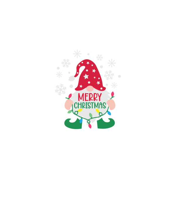 Merry christmas gnome model negru pe tricou