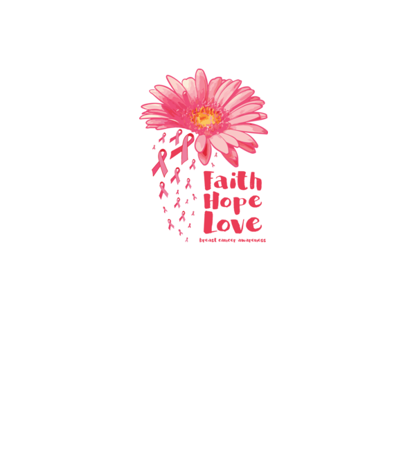 Gerbera faith hope love model alb pe tricou