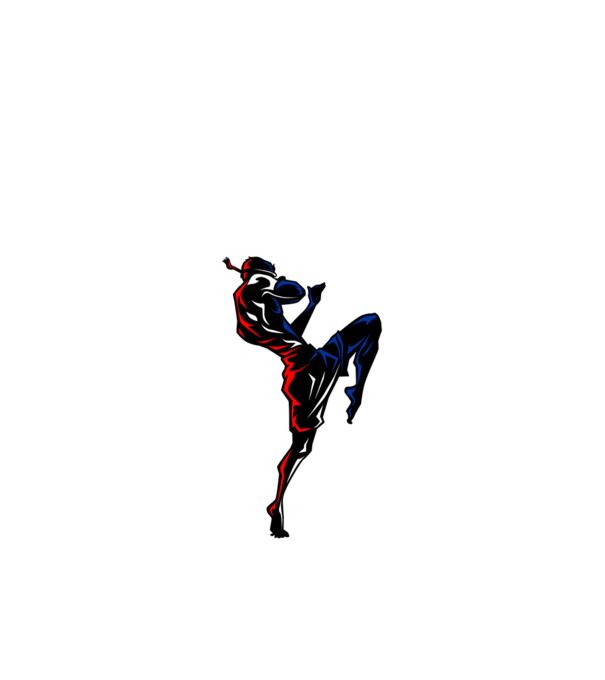 Muay Thai model alb pe tricou