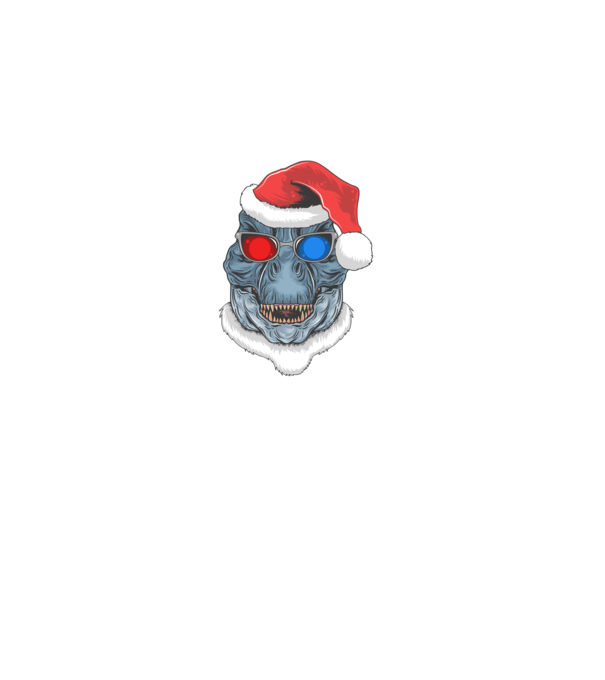 Santasaurus Rex model albastru închis pe tricou