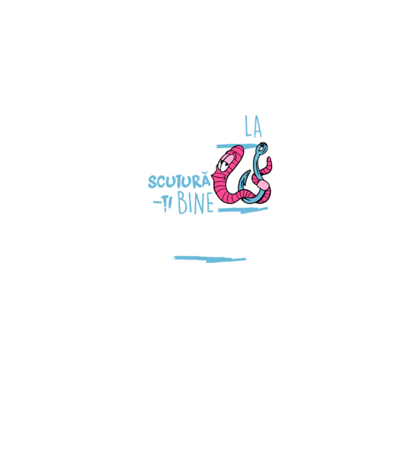 Secretul la pescuit scutură-ți bine viermele model negru pe tricou