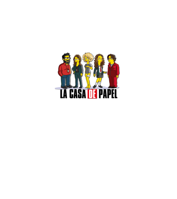 la casa de papel simpson model alb pe tricou