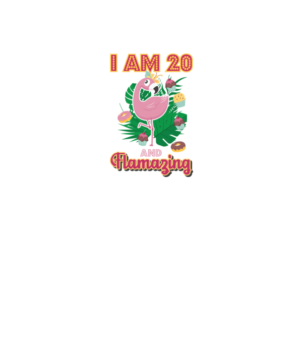 FLAMAZING Birthday 20 Years old model alb pe tricou