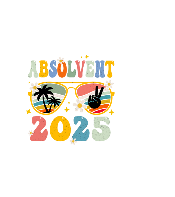 Absolvent 2025 model negru pe tricou