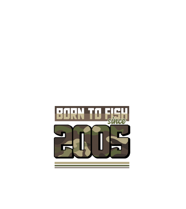 Born to fish since 2005 model alb pe tricou