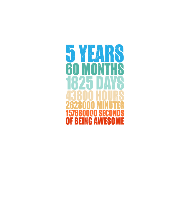 5 years of being awesome model negru pe tricou
