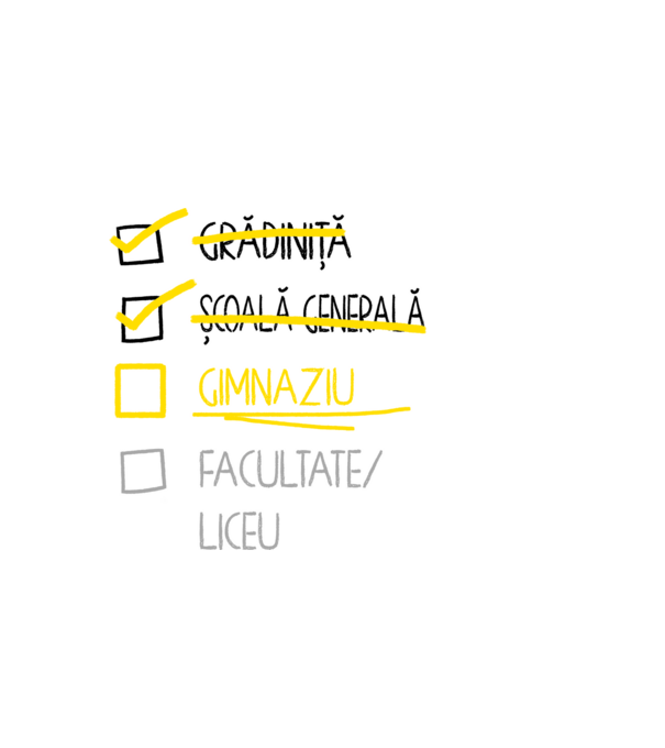 Cheklist educație - Școala primară alb model alb pe tricou