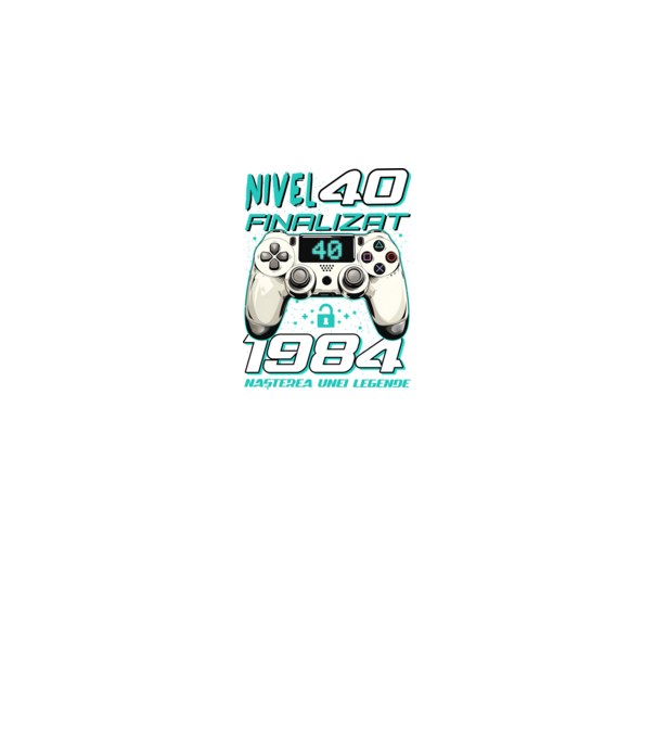 Nivel finalizat 40 1985 model negru pe tricou