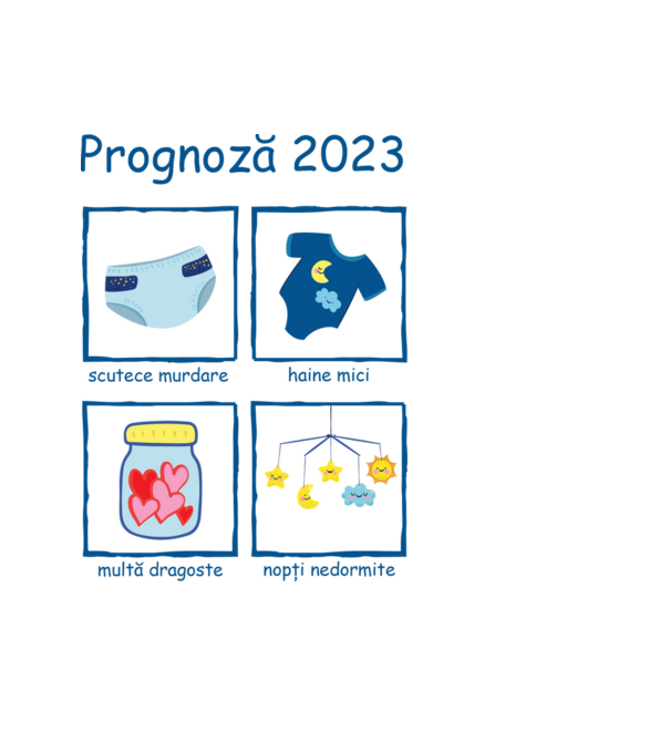 Prognoză 2023 model albastru deschis pe tricou