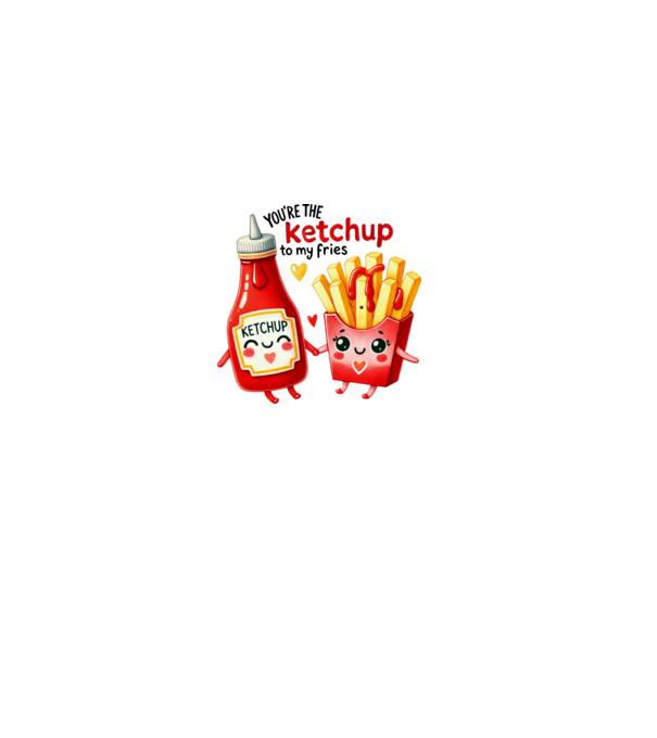 Ketchup to my Fries model alb pe tricou