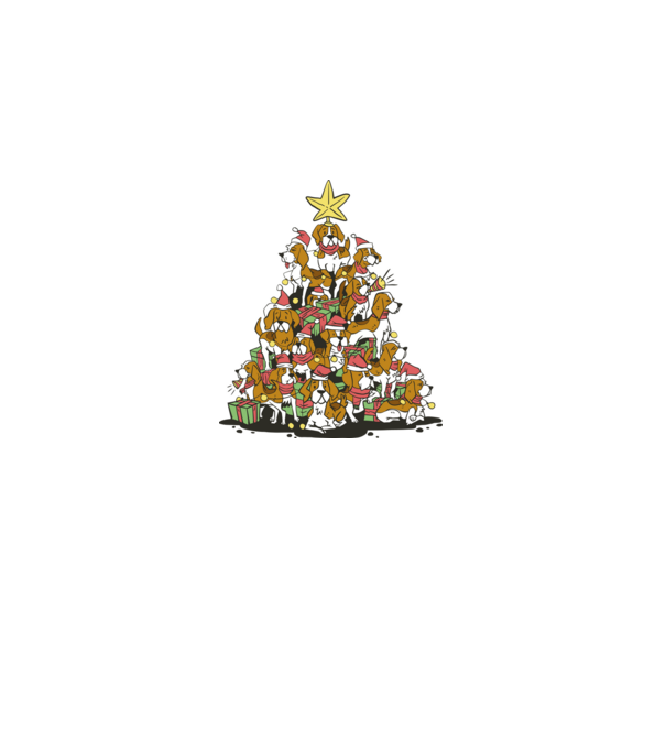 beagle christmas tree model negru pe tricou