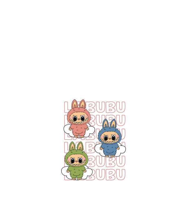 LABUBU model alb pe tricou