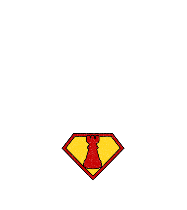 SuperChess turnul de sah model alb pe tricou